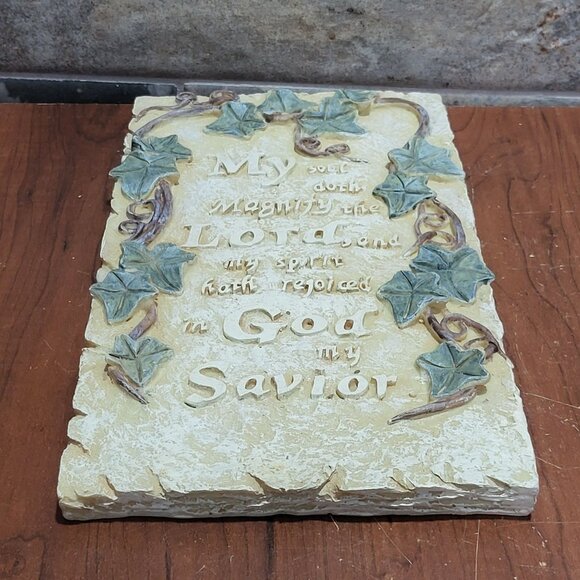 Plaster Wall Plaque Christian Inspirational Quote My Soul doth Magnify the Lord - Picture 5 of 11